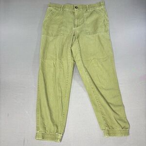 Gap Pants Womens Medium Chino Green Utility Jogger Button Zipper Fly Casual